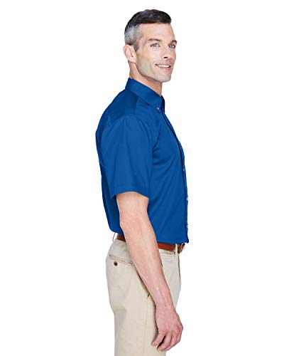 Men's Easy Blend™ Short-Sleeve Twill Shirt With Stain-Release M French Blue #TOP2
