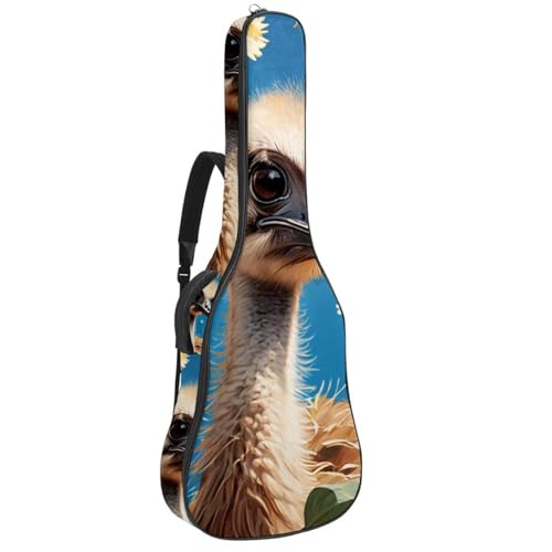 Sac guitare acoustique imperméable à poches multiples motif fleuri