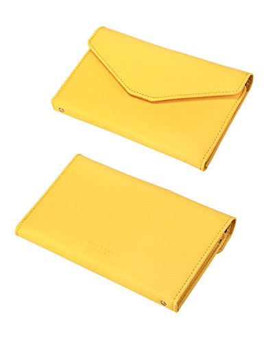 Zoppen Multi-Purpose Rfid Blocking Travel Passport Wallet (Ver.4) Tri-Fold Document Organizer Holder, 22 Primrose Yellow #TOP3