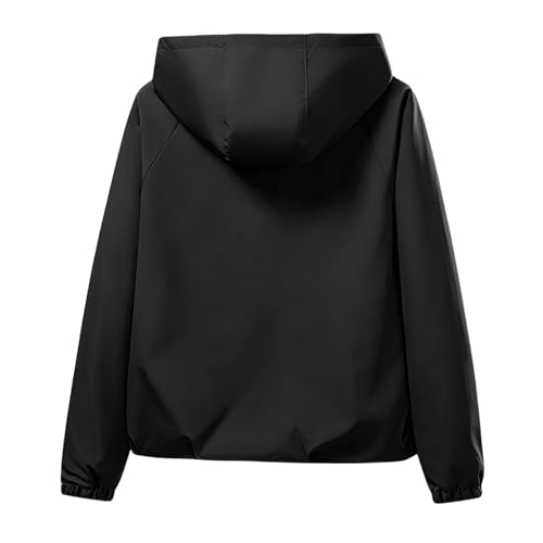 Veste coupe ample légère respirant blouson court à capuche décontracté femme - 4