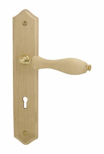 DT 2000 740130 Poignée de porte sur plaque bois brut serrure