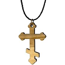 Saint Andrew Cross, Wooden Cross Necklace for Men & Women, Certified Holy Land Olive Wood Orthodox Pendant Necklace from Bethlehem Israel, Christian & Catholic Religious Keepsake Gift