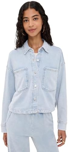 All Day Cropped Knit Denim Jacket