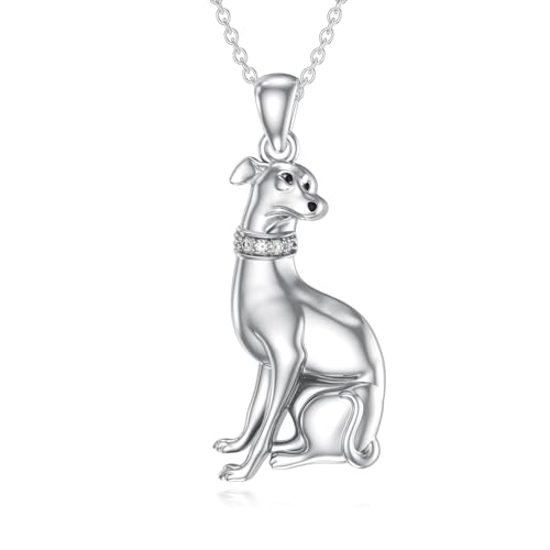 Lypic Greyhound Necklace 925 Sterling Silver Italian Greyhound Pendant Pet Dog Jewelry Gifts for...
