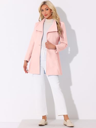 Image of Allegra K Women's Winter Elegant Stand Collar Overcoat Long Belted Pea Coat