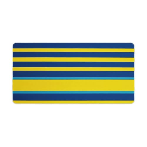 Alfombrilla de escritorio con franjas amarillas y azules 24x12 pulgadas miniatura 1