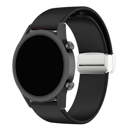 TRIPLE RIVER�EFor GARMIN �X�}�[�g�E�H�b�` �o���h �x���g �}�O�l�b�g�t�� ���C�t�� Forerunner 570 �V���R�� �� 22mm �����o���h(�u���b�N)