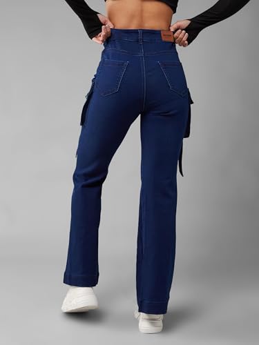 Image of Dolce Crudo Boot Cut High Rise Cropped Jeans for Women