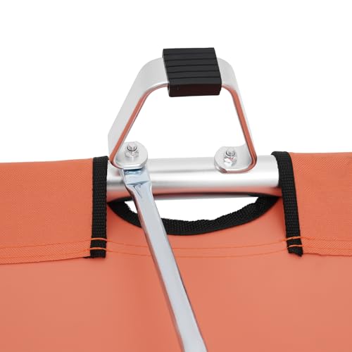 KUMOYOU Foldable Portable Stretcher for Medical Emergency & Patient Transport - High-Grade Aluminum Alloy with Safety Belts & Storage Bag, No Assembly, 350lbs Capacity (Orange)