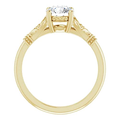 10K Solid Yellow Gold Handmade Engagement Ring 1.50 CT Round Cut Moissanite Diamond Solitaire Wedding/Bridal Ring Set for Women/Her, Awesome Ring Gift for Woman4