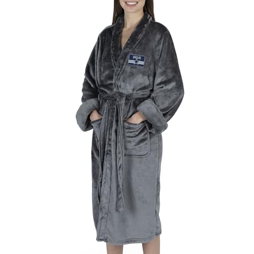 NORTHWEST NFL Dallas Cowboys Silk Touch Bath Robe, Small/Medium, Rollout Charcoal