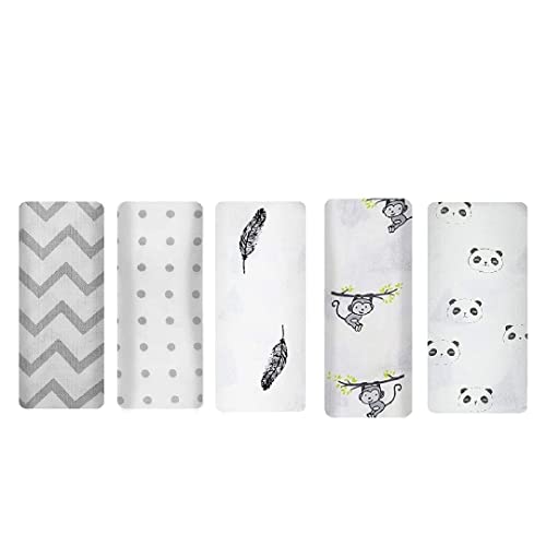 Image of muslin swaddle cloth 100% Organic Pure Cotton Muslin Baby Swaddle Blanket, Wrap Cloth Cotton Swaddle for Newborn Baby Cotton Swaddle Blanket-Pack of 5 with Size 120X100 CM - World of Grey