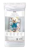 GLOREX 6 2524 05 - Bastelwatte, 1 kg weiß, 100 prozent Polyester, waschbar bis 30°C, schwer entflammbar, perfekt zum Basteln & als Füllmaterial für Kissen, Puppen & Stofftiere