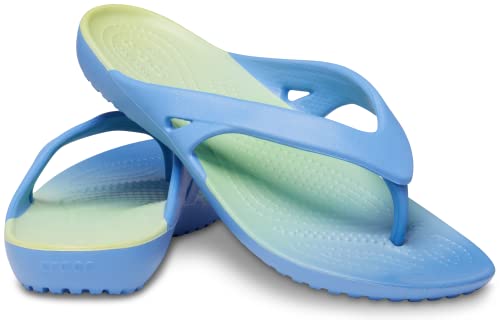 Crocs Kadee Ii Graphic Flip Flops | Sandals For Women, Powder Blue/Multi, 6 #TOP6