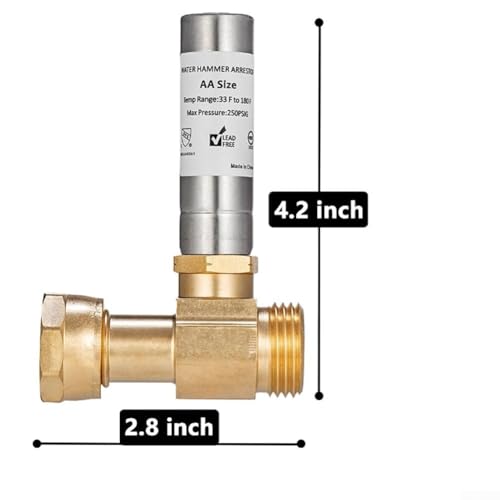 Pararrayos de martillo de agua de 3/4" de latón, conector reductor de ruido 7