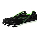 Rutschfeste Sohle: Die Sohle der Frauen Track Spikes Schuhe verfügt über multidirektionale Stahlspikes mit einem Profilmuster, ein einfaches Einführen in verschiedene Oberflächen wie Laufbahnen und Sportplätze ermöglicht.