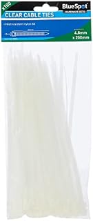 Blue Spot 40053 4.8Mm X 200Mm (100Pcs) Clear Cable Ties