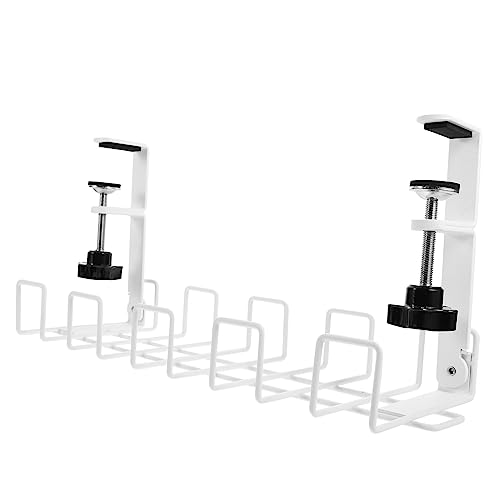 Organizador de cables bajo escritorio, resistente, fácil instalación, material de hierro, diseño para un escritorio ordenado miniatura 1