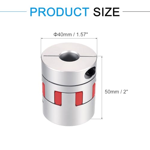 QUARKZMAN Flexible Wellenkupplung 16mm bis 16mm Aluminium Pflaumekupplung L50 x D40mm Klauenkupplung Spinne Wellenverbinder für 3D Drucker DIY CNC Maschine Schrittmotor