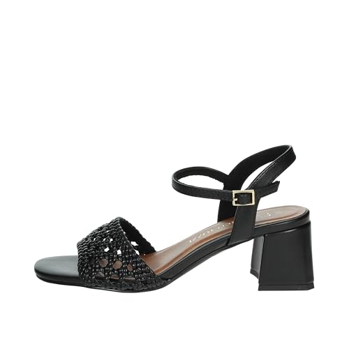 MARCO TOZZI Damen Sandalen mit Absatz Elegant mit Lochmuster, Schwarz (Black), 39 EU