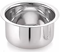 Sonanshi Stainless Steel Round Bottom Patila/Bhagona/Tapeli with LID (6 Litre)
