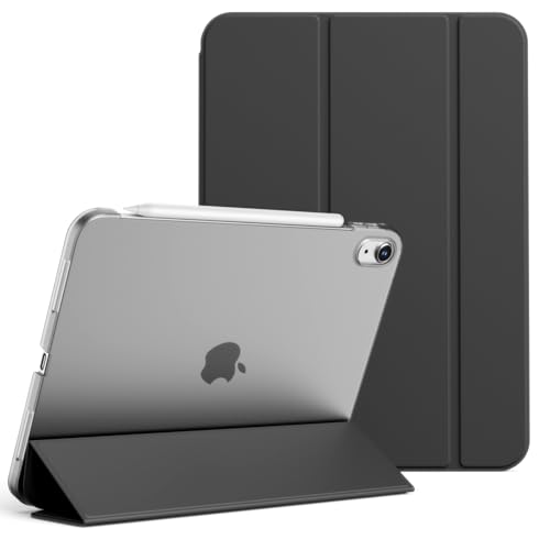 KVTVOU Coque pour iPad Air 11 Pouces M4/M3/M2 (2026/2025/2024), pour iPad Air 5ème/4ème génération (2022/2020 10,9 Pouces), PC Dur translucide givré à l'arrière, Réveil/Sommeil Auto, Noir