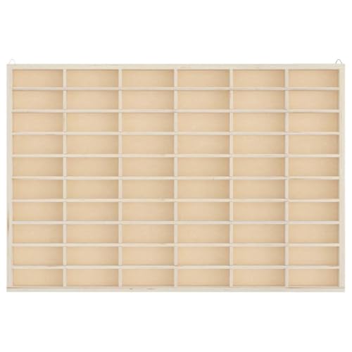 Petits objets rangés grâce à la vitrine bois 60 cases étagère murale - 6