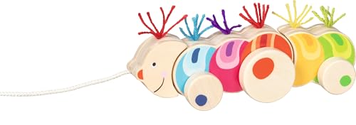 Chenille à tirer en bois jouet d'éveil goki 54855 premier âge pour coordination bébé