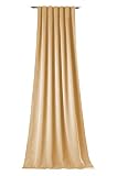 NOVUM fix Gardine Vorhang für Verdunkelung & Thermoeffekt * XXL 145x350 cm (BxH) * MASSANFERTIGUNG * auf Kräuselband in vielenFarben * Lärmdämmend * Made IN Germany (beige)