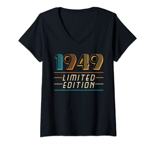 Mujer 73ª edición limitada de regalo de cumpleaños 1949 Camiseta Cuello V