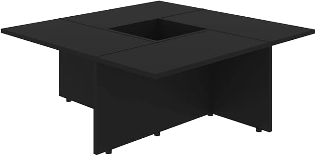 vidaXL Coffee Table Home Interior Living Room Indoor Furniture Accent Side Tea End Couch Sofa Laptop Snack Stand Black Engineered Wood