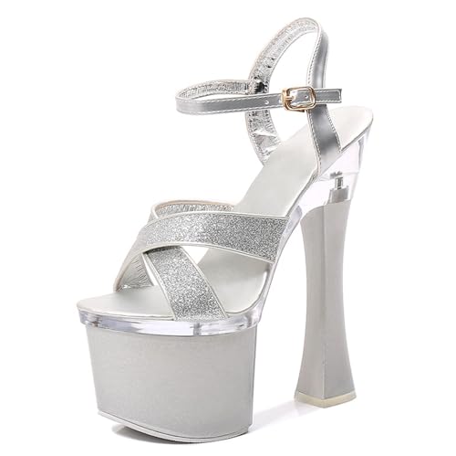 Sandales à talons hauts pour femmes YZCIS plateforme bride cheville robe chaussures danse