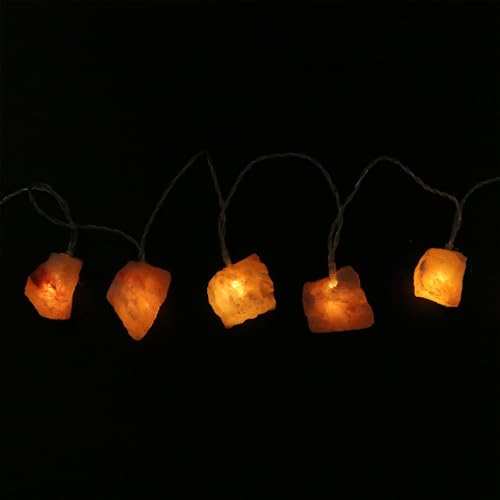 Guirlande lumineuse cristal de sel beige décoration chaleureuse fête