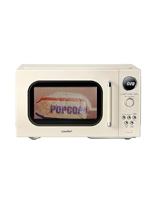 COMFEE' Retro Microwave Oven, 0.9 Cu.Ft 900W Countertop, Apricot