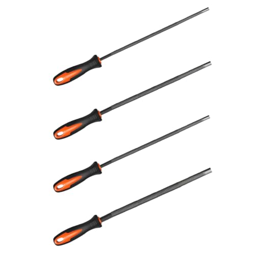 GXGM Limes 4 pièces, Support de scie à chaîne, Mini Lime, Lime à Cheval pour tronçonneuse, Lime avec poignée, Disponible en 3,2 mm, 4,0 mm, 4,8 mm, 5,2 mm, adaptée à la tronçonneuse DIY