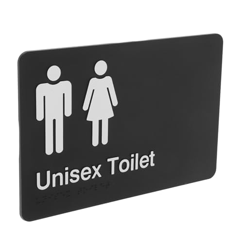 OUNONA Braille Public Signage Unisex Restroom Sign Replacement for Outdoor Use Visual and Tactile Toilet Door Plaque with High Visibility Contrast Enhances Navigation for Visually