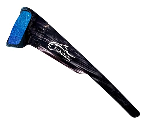 Fishoholic Gafas de sol polarizadas de pesca, rayas negras, UV400, funda y bolsa, gran regalo de pesca (BlkStk-BlueMrr)