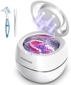 Ultrasonic Cleaner | 48kHz | 24W | 180ML | Ultrasonic Retainer Cleaner Machine with U-V Light for | Retainer | Aligner | Denture | Night Guard | Jewelry | White