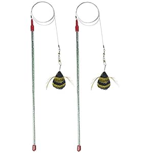 Go Cat Cat Catcher Da Bee Cat Toy, Handmade in the USA (1 Bee) (2-Pack)