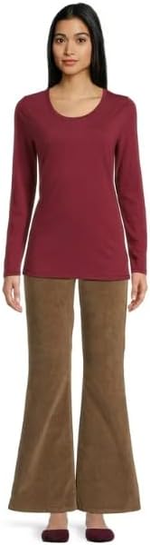 No Boundaries Junior's Long Sleeve Scoop Neck T-Shirt