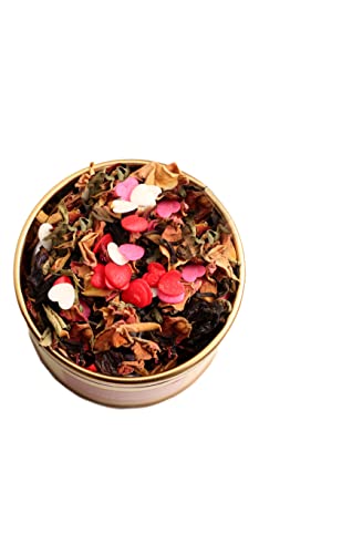 Image of OH CHA - Strawberry Rose Tea | 35gms, Darjeeling Long Leaf Tea with Raisins, Fresh Strawberries, Rose Petals, Hibiscus, Stevia | Flavoured Tea, Non Alcoholic | Celebrations in a tea cup | Brew Hot or Ice tea, for Mocktail, Cocktail