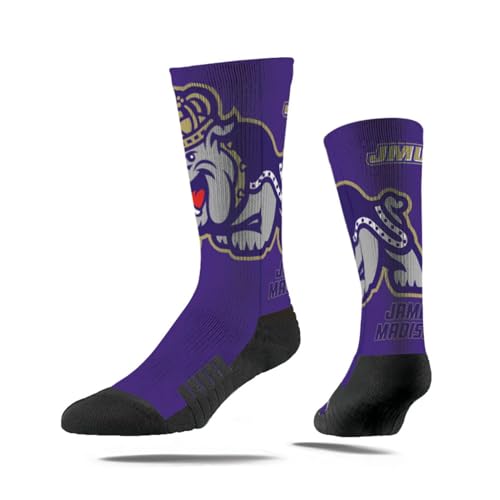 Strideline James Madison Dukes JMU NCAA Licensed Crew Socks - Mascot - Main Image