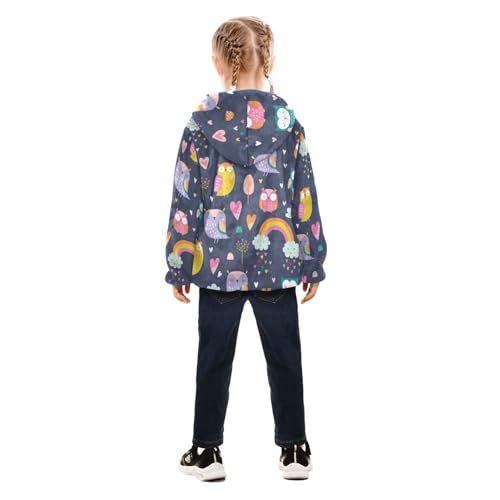 OTVEE Cute Cartoon Owls Birds Kids Hoodie Jacket Fall Spring Full Zip Warm Outwear Coat4