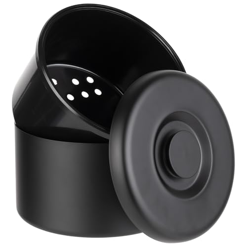 APS 36006 Eisbox, Ø 27 cm, Höhe 20 cm, Aluminium schwarz, Innenbehälter für bis zu 300 Eiswürfel, Volumen 6 Liter