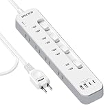 Mscienエムサイン 電源タップ usb付き 延長コード2m コンセントタップ 8個AC口 USB-A/Type-C 各2個口 個別スイッチ付き テーブルタップ たこあしコンセント 雷ガード たこあし配線 壁掛けにも卓上にも対応 PSE技術基準適合