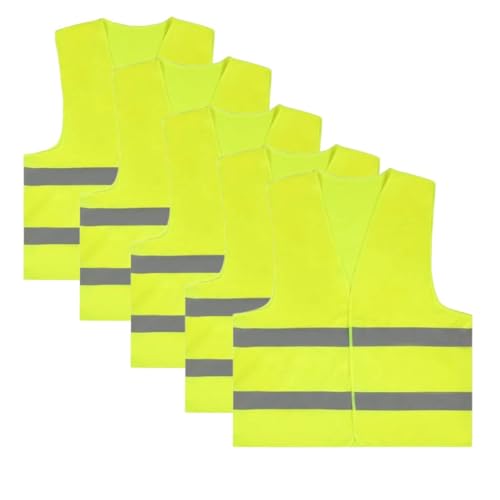 Kit 5 Coletes Segurança Refletivo Sinalização Blusão Fluorescente Epi Motoboy Ciclismo Noturno Trans