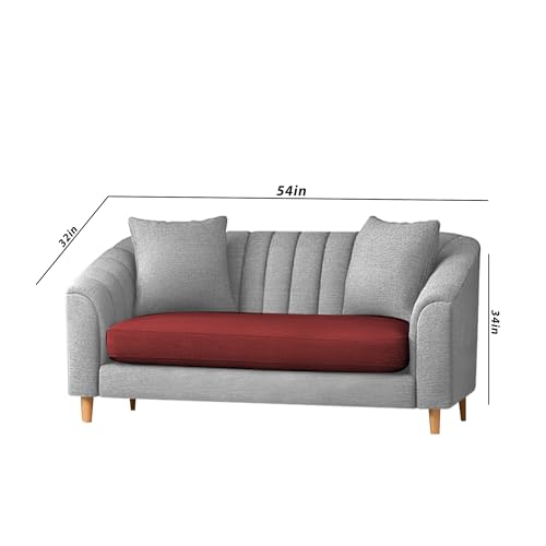 Image of Doraldo 3 + 2 Seater Sofa Set for Living Room (Maroon Grey) Premium Fabric Sofa