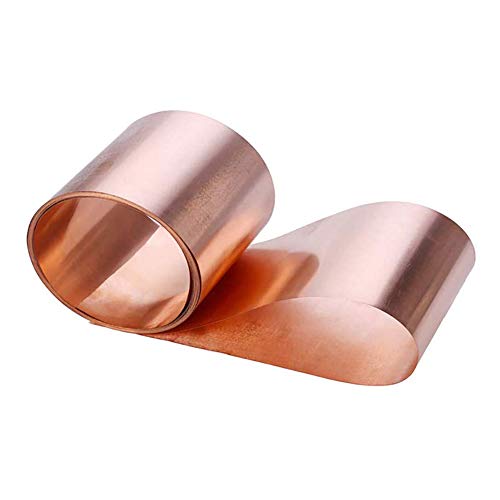 Dumadf 99,9% CU Puro Metal Hoja de Placas de Cobre de Alta pureza T2 lámina de Rollo práctico Industria índice Suministro,100x5000mm,Thickness 0.06mm Cover