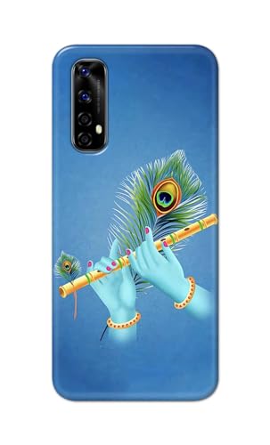 Image of Plastic Printfidaa Printed Hard Back Cover Case For Realme Narzo 20 Pro | Realme 7 | Realme Narzo 30 4G Back Cover (Flute In Krishna Hands) -112, Blue