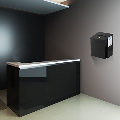 Topzea Suggestion Box With Lock, Wall Mounted Ballot Donation Box Collection Box, Metal Freestanding Suggestion Box With 50 Free Suggestion Cards, Key Drop Box, Black, 9"X 7.4"X 6" #TOP5